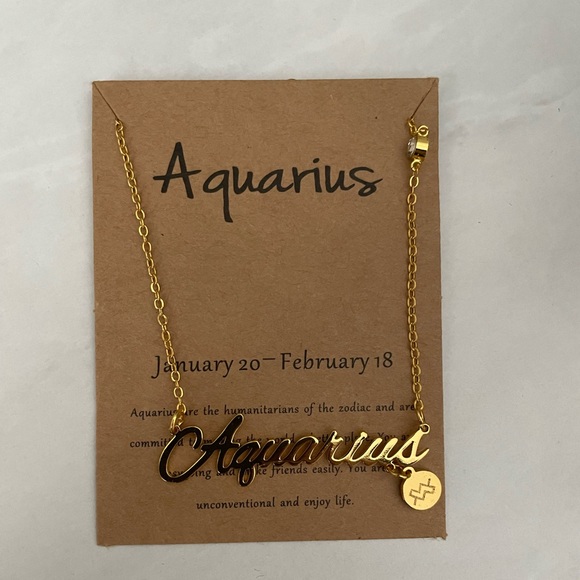 New Ella Glam Zodiac Aquarius Necklace - Picture 1 of 3